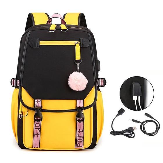 Imagem de Mochila Escolar Porta Usb À Prova D'Água Estilo Kawai