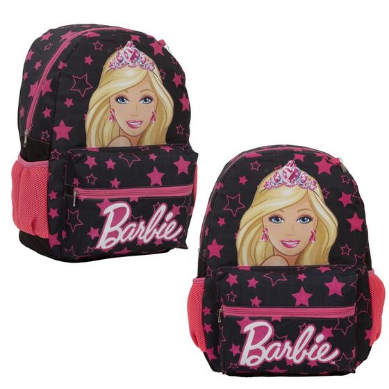 Imagem de Mochila Escolar Preta Menina Barbie Juvenil Costa Resistente