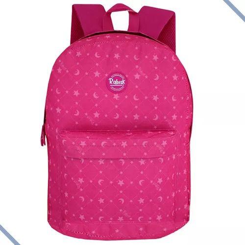 Imagem de Mochila Escolar Rabisk Estrelas Lua Rosa Pink Feminina Juvenil 