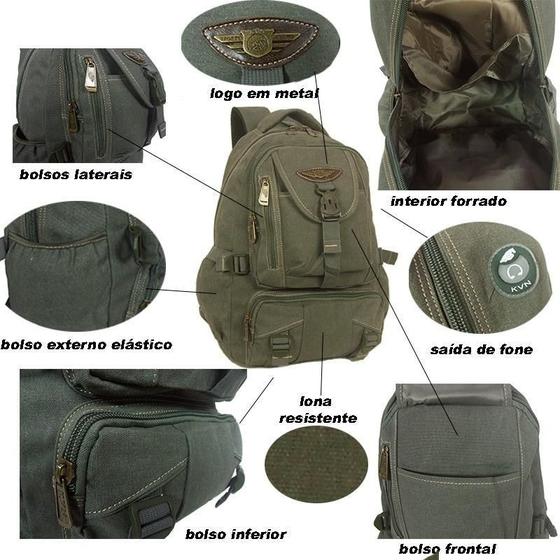 Imagem de Mochila Escolar Reforçada Juvenil Kvn Ja9701 - Lona