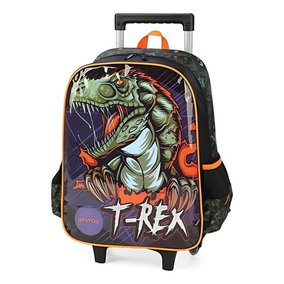 Imagem de Mochila Escolar Rodinha Dinossauro Up4You Preto