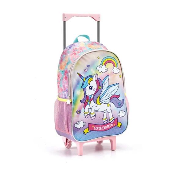 Imagem de Mochila escolar rodinha Unicórnio Seanite