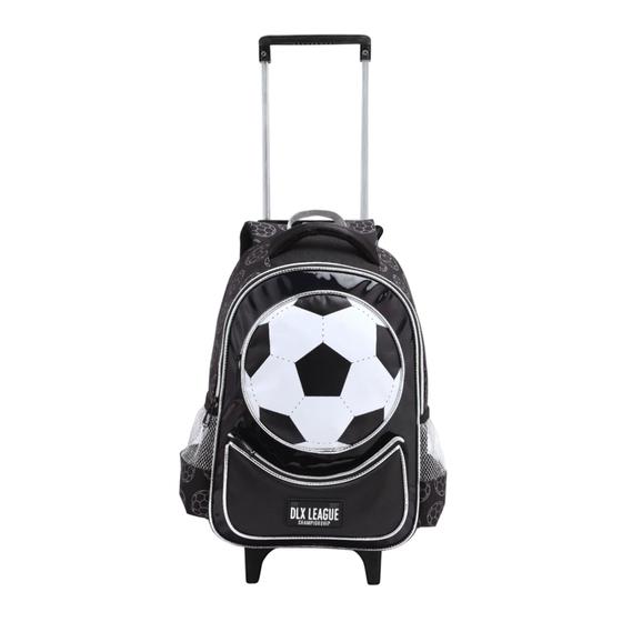 Imagem de Mochila Escolar Rodinhas Bola Futbol Grande Meninos Reforçad