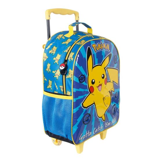 Imagem de Mochila Escolar Rodinhas Grande 42 cm Pokemon Pikachu Xeryus