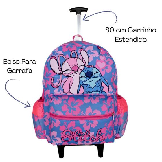 Imagem de Mochila Escolar Stitch&Angel Juvenil Com Rodas