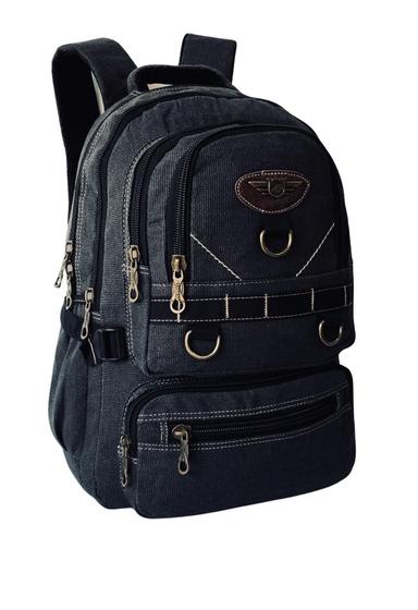 Imagem de Mochila Escolar Trabalho Lona Tecido Grosso Jeans Masculina Feminina