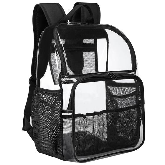 Imagem de Mochila Escolar Transparente GiMiuito 45cm - Preta