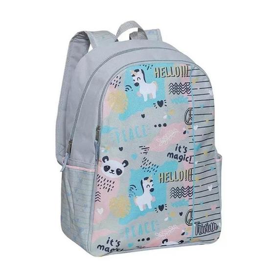 Imagem de Mochila estampada básica notebook 14 cinza  - TRIVIUN