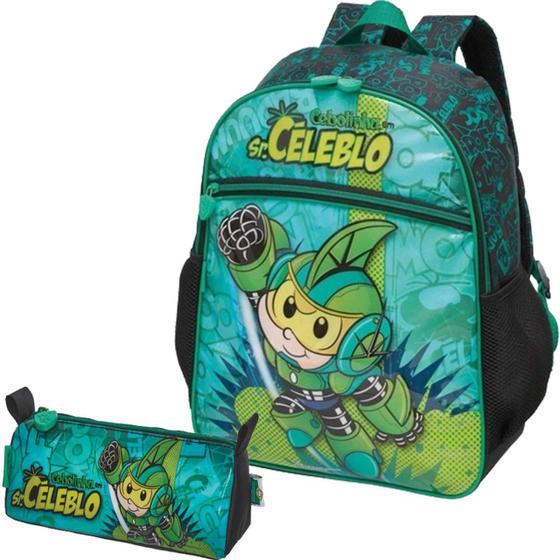 Imagem de Mochila + Estojo Infantil Cebolinha Celeblo G Pacific 973H04