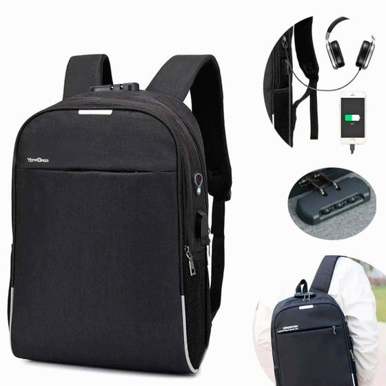 Imagem de Mochila Executiva Costa Porta Note Notebook Com Senha Trava Ziper Cor preta