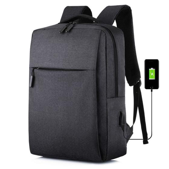 Imagem de Mochila Executiva Impermeável Notebook Preta -C/ Acesso Usb