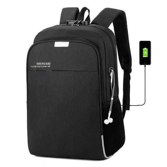 Mochila Executiva Notebook Anti Furto Cadeado USB Fone de Ouvido - Faculdade, Escolar, Trabalho Menor preço em Mochila Executiva Notebook Anti Furto Cadeado USB Fone de Ouvido - Faculdade, Escolar, Trabalho