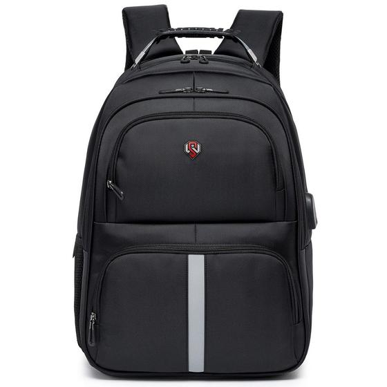 Imagem de Mochila Executiva Reforçada Notebook Usb Preta