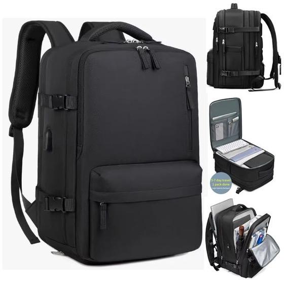 Imagem de Mochila Expansiva Mala De Bordo Bolsa Viagem Executiva e Casual