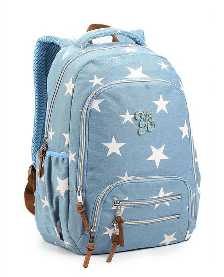 Mochila Escolar Mochila Seanite Jeans Azul Bolsa Escolar Feminina