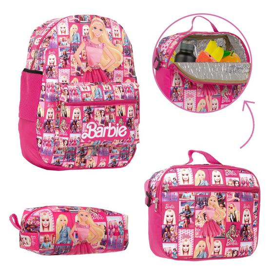 Imagem de Mochila Feminina Barbie Tam G Juvenil Rosa Costas Lançamento