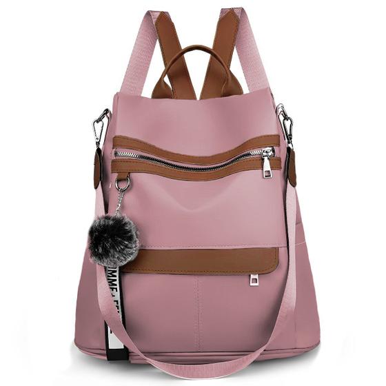 Imagem de Mochila Feminina Bolsa de Mão Casual Dia a Dia Média Basica Espaçosa Moda Blogueira Vira Bolsa 2 em 1 Multifuncional