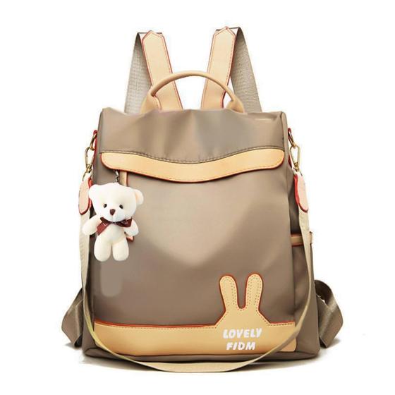 Imagem de Mochila Feminina Bolsa Escolar Delicada Jovem Infantil Moderna Faculdade Com Chaveiro