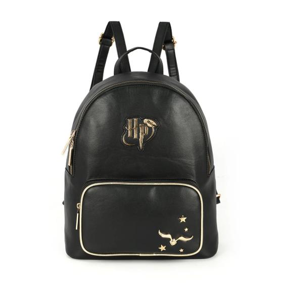 Imagem de Mochila Feminina Casual Preta e Dourada Harry Potter Luxcel