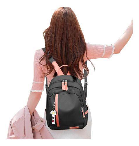 Imagem de Mochila Feminina Escolar Social Trabalho Pratica Semi Impermeável Luxo Aula Resistente A Agua Costuras Reforçadas Top