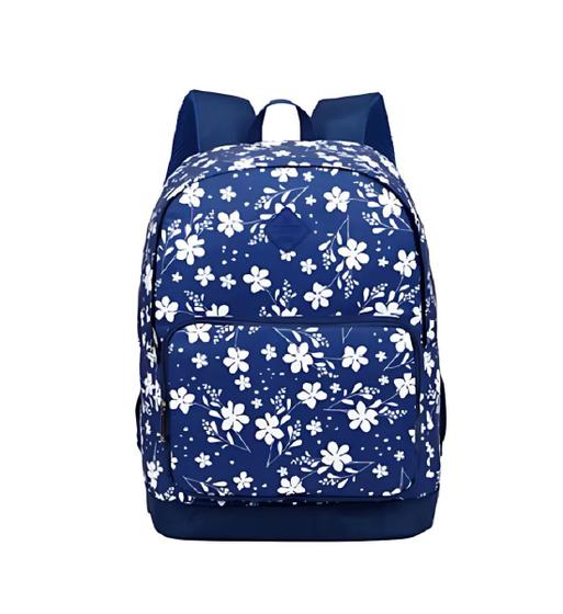 Imagem de Mochila Feminina Juvenil Flores Azul 07 12164 Xeryus