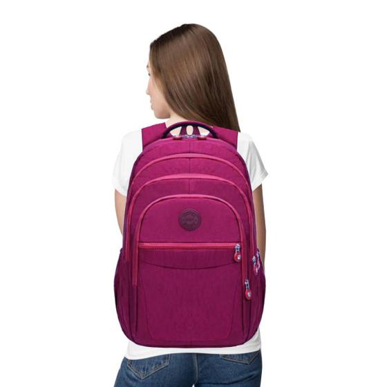 Imagem de Mochila Feminina Masculina Bolsa Casual Escolar Grande Porta Notebook Trabalho Faculdade