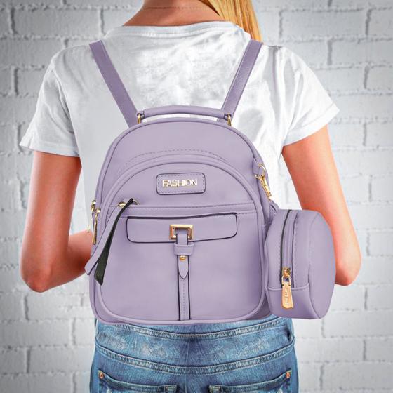 Imagem de Mochila Feminina Moda Trabalho Cursinho Casual Porta Moedas Top Linda Colorida Antifurto Premium Basica Escolar Elegante