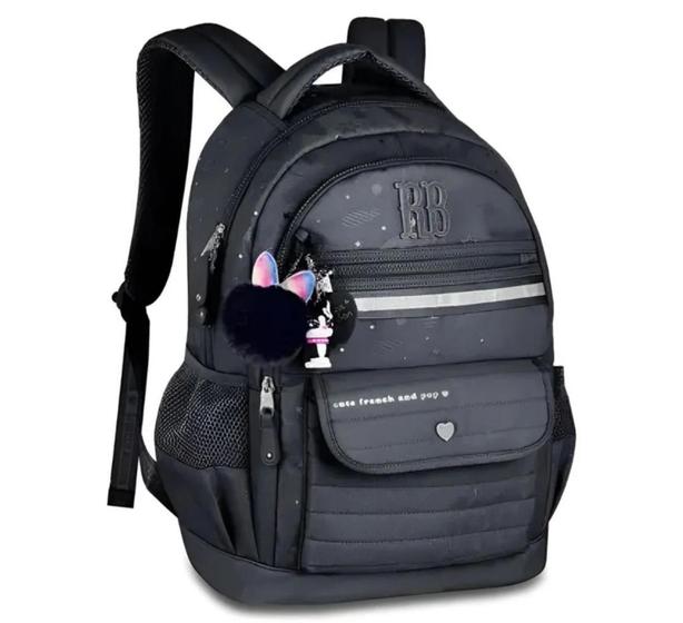 Imagem de Mochila Feminina Nylon com Estampa Holográfica 17,5" - Clio Coleção 2025