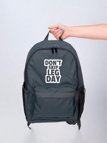 Imagem de Mochila Feminina Nylon don't skip leg day Estampada Personalizada Resistente Grande Escolar Faculdade Bolsa Trabalho Viagem Mala Masculina