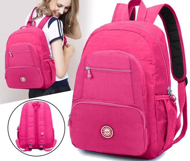 Mochila Feminina Nylon Estilosa Impermeavel Media - Forever Young ...