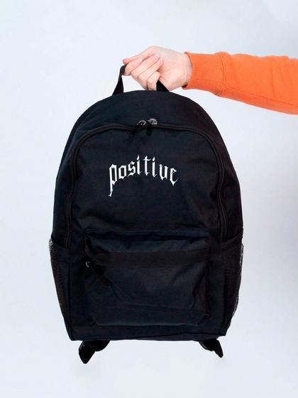 Imagem de Mochila Feminina Nylon Positive Estampada Personalizada Resistente Grande Escolar Faculdade Bolsa Trabalho Viagem Mala Masculina