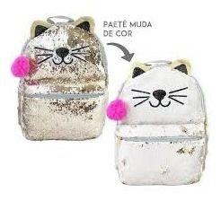 Imagem de Mochila Feminina Paete Reversível Muda Cor Infantil Juvenil