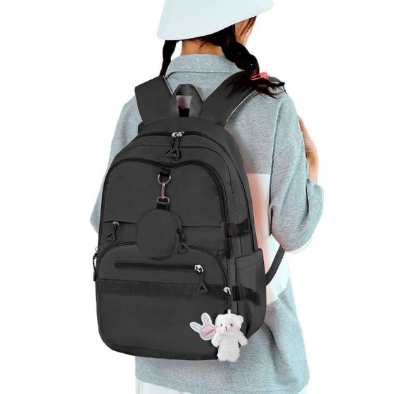 Imagem de Mochila Feminina Volta As Aulas Casual Média Moda Blogueira Antifurto Resistente Escolar Qualidade Premium Luxo Compacta