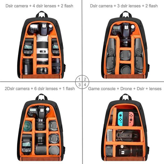 Imagem de Mochila Fotográfica Prova D'Água Light Pro Dslr Dji Ronin-Sc