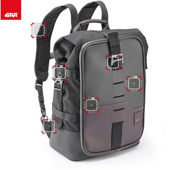 Imagem de Mochila Givi conversível em Bolsa traseira Moto Crm101 18lts