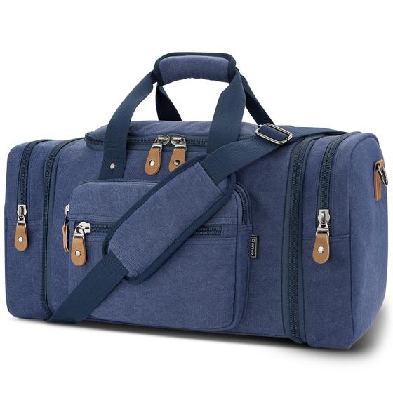 Imagem de Mochila Gonex Canvas 50L expansível para viagens azul