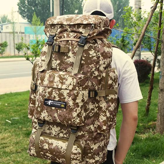 Imagem de Mochila Grande Camping Cargueira Camuflada Impermeável Reforçada e confortável e Espaçosa Para Trilha Acampamento Viagem Resistente