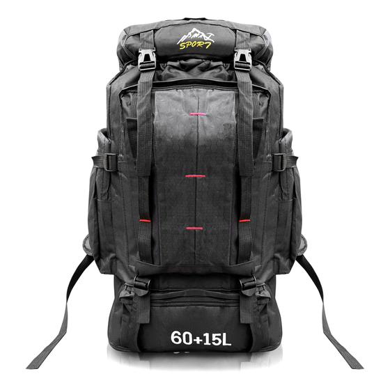 Imagem de Mochila Grande Impermeável Camping Cargueira Reforçada Mochileiro Resistente 75 litros Mochilão Acampamento e Trilha 