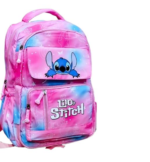 Imagem de Mochila Grande Nylon Impermeável Escolar Faculdade Femenina - stitch mochila infantil