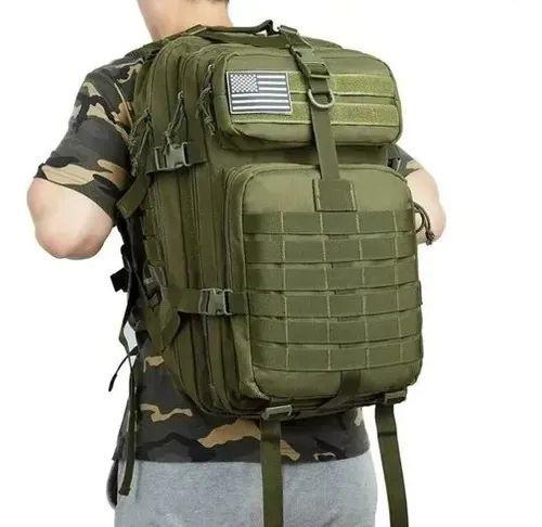 Imagem de Mochila Grande Para Curso Militar Camping  50 Litros + Patch Aleatório