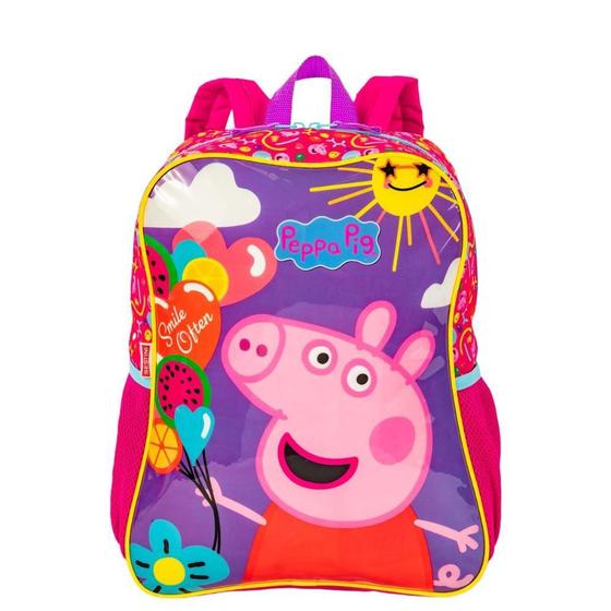 Imagem de Mochila Grande Peppa Pig - Colorido 38x31x12cm 14L