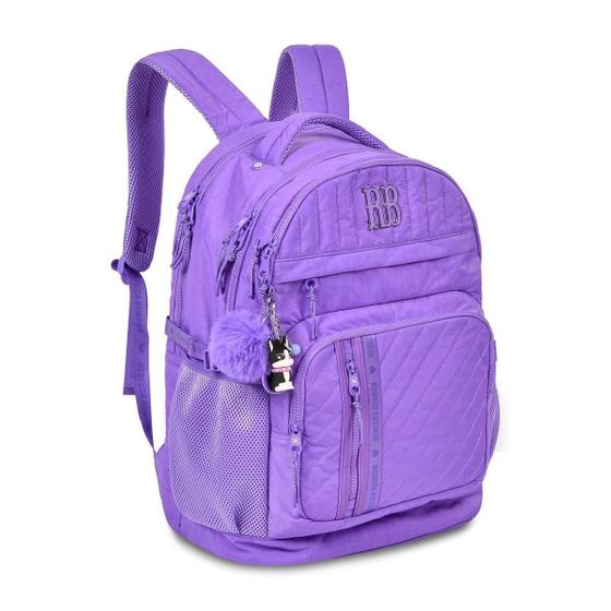 Imagem de Mochila Grande Rebecca Bonbon Bolsa Escolar Feminina Lilás