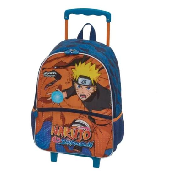 Imagem de Mochila Grande Rodinha Com Trava Escolar Infantil Naruto