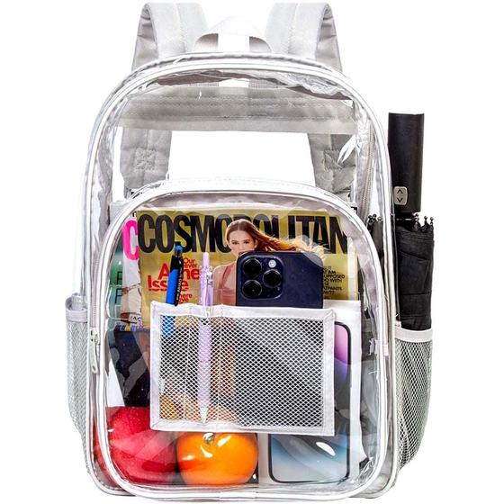 Imagem de Mochila GXTVO Clear Heavy Duty Transparente Cinza para Adultos