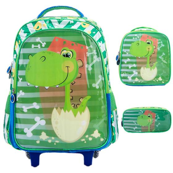 Imagem de Mochila Infanitl Rodinha Kit Com Lancheira Estojo Escolar