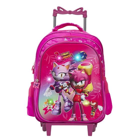 Imagem de Mochila Infantil 3D Com Rodinhas Estampa Amy Rose Led Tam G