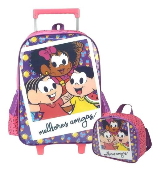 Imagem de Mochila Infantil Amigas Magali E Monica Rodinhas G Lancheira