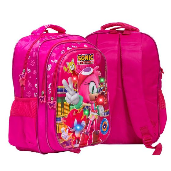 Imagem de Mochila Infantil Amy Costas Led Frontal Alça Reforçada Rosa