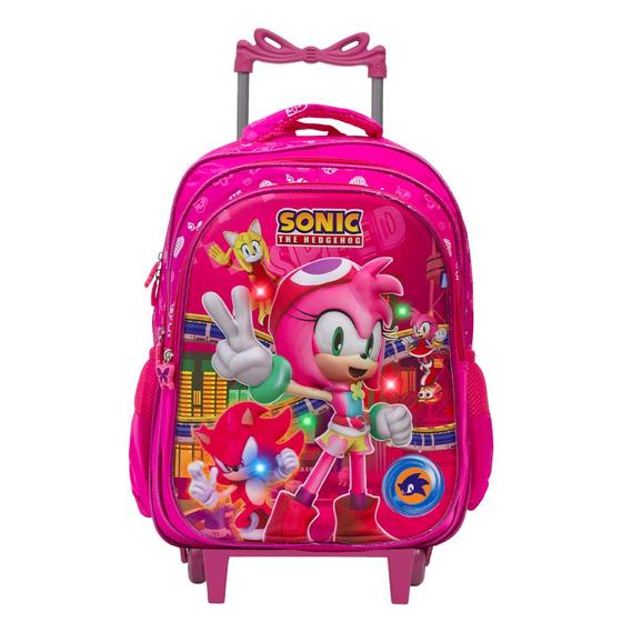 Imagem de Mochila Infantil Amy Rose Com Led Rodinha Toys 2U Lançamento