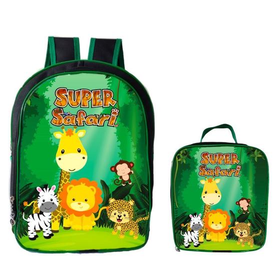 Imagem de Mochila Infantil Bolsa Escolar Menino Juvenil Criança + Lancheira Térmica Masculina